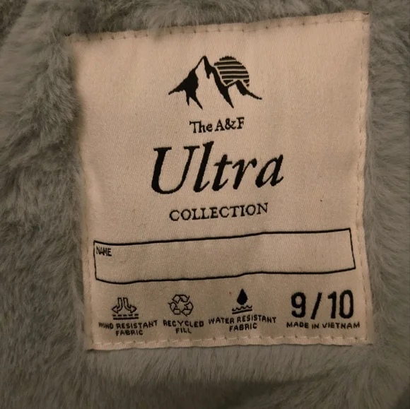 Abercrombie Kids Girl's Light Blue Hooded Coat - Picture 3 of 4